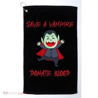 Cute Save A Vampire Donate Blood Vampire Halloween Golf Towel