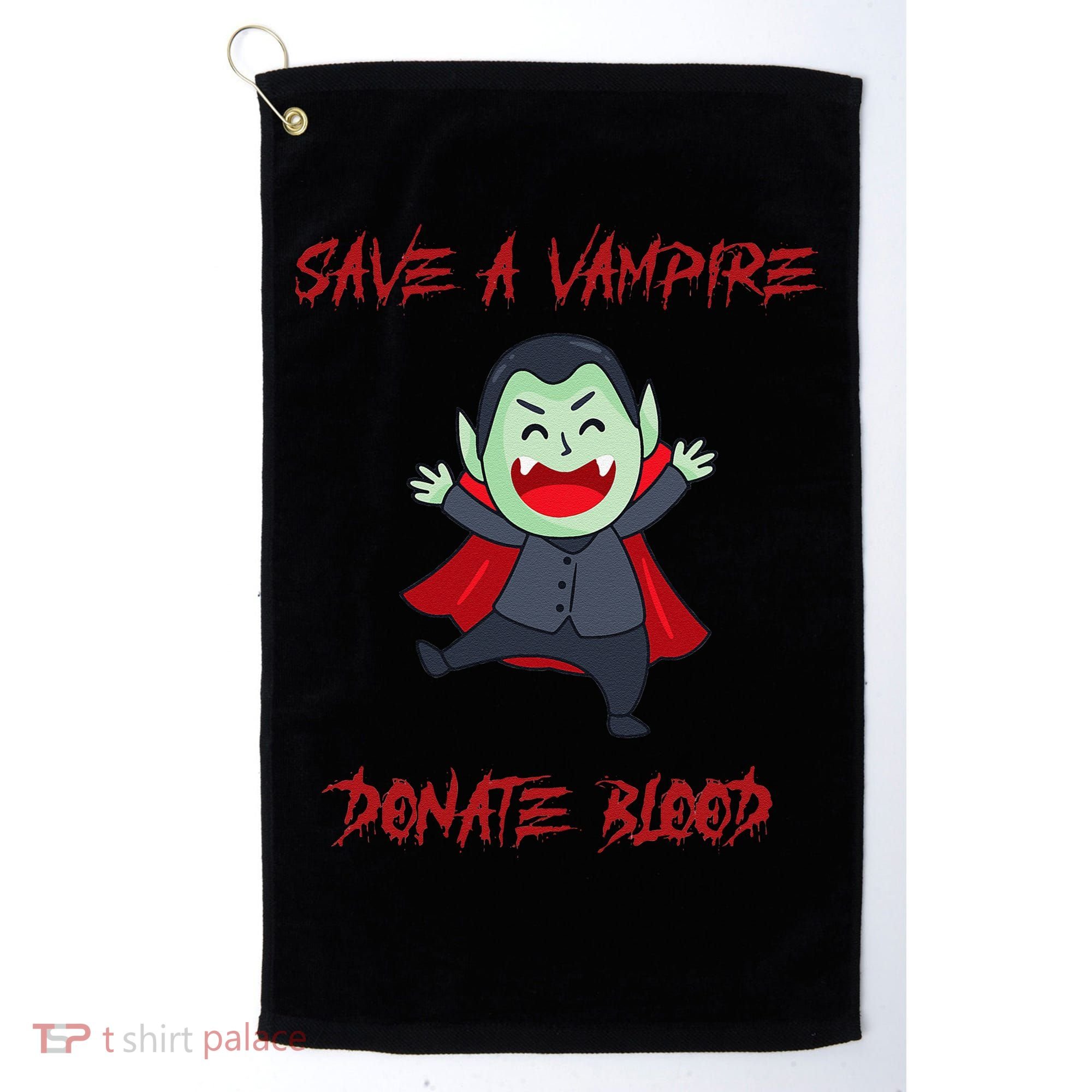 Cute Save A Vampire Donate Blood Vampire Halloween Golf Towel