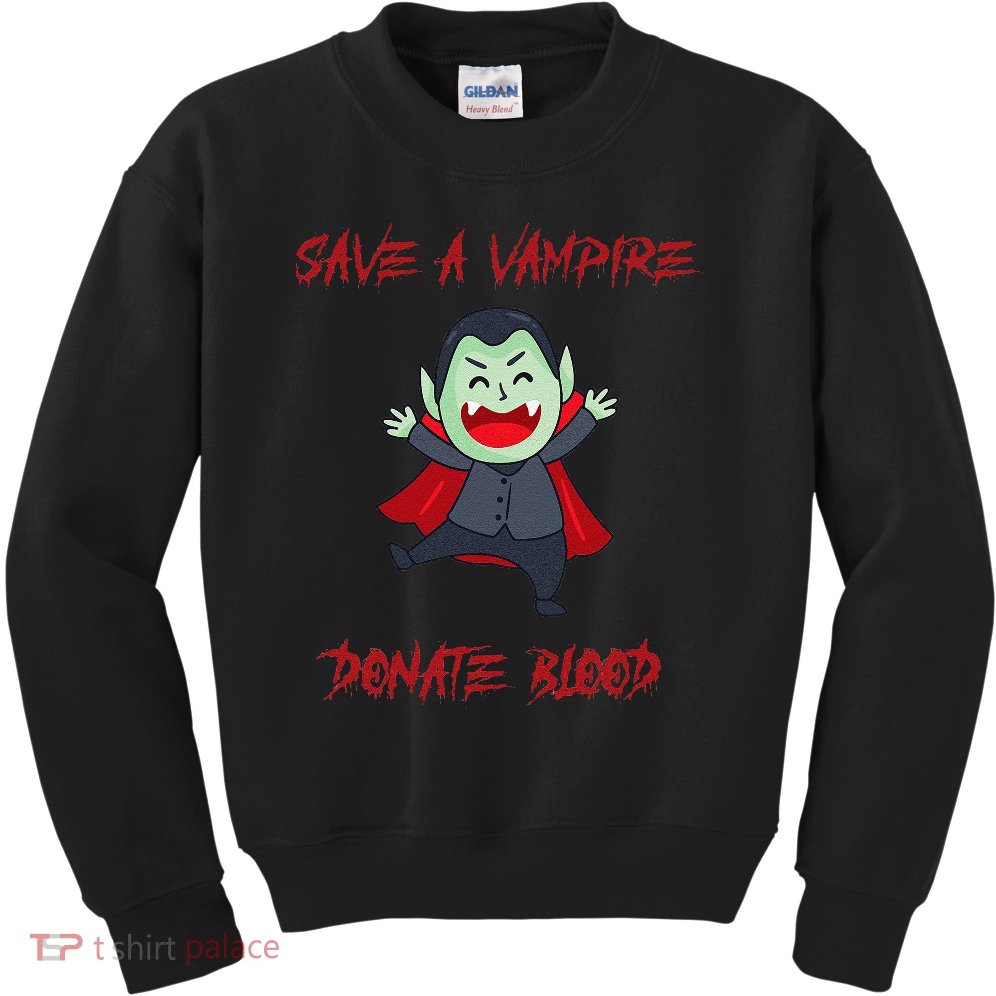 Cute Save A Vampire Donate Blood Vampire Halloween Kids Sweatshirt