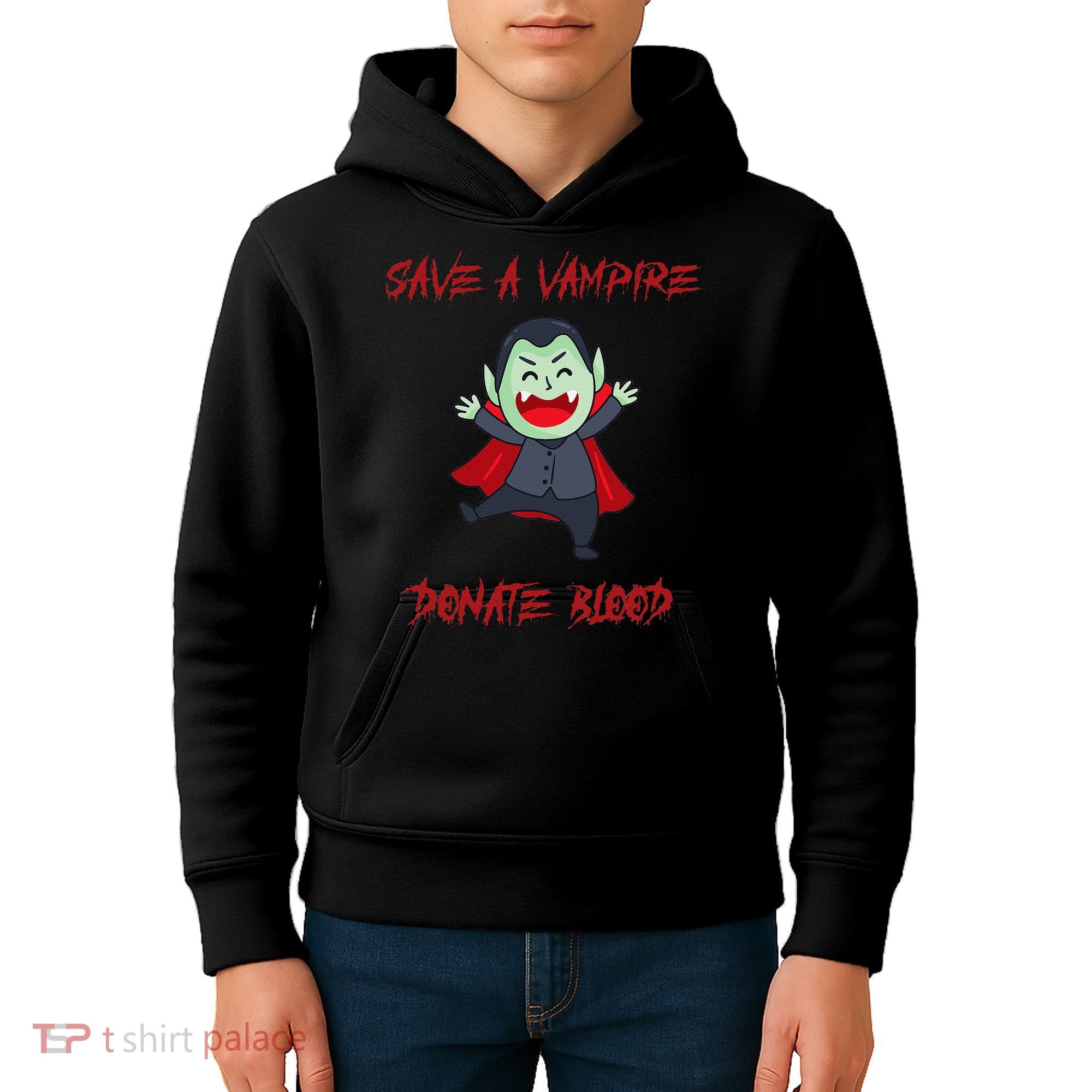 Cute Save A Vampire Donate Blood Vampire Halloween Kids Hoodie
