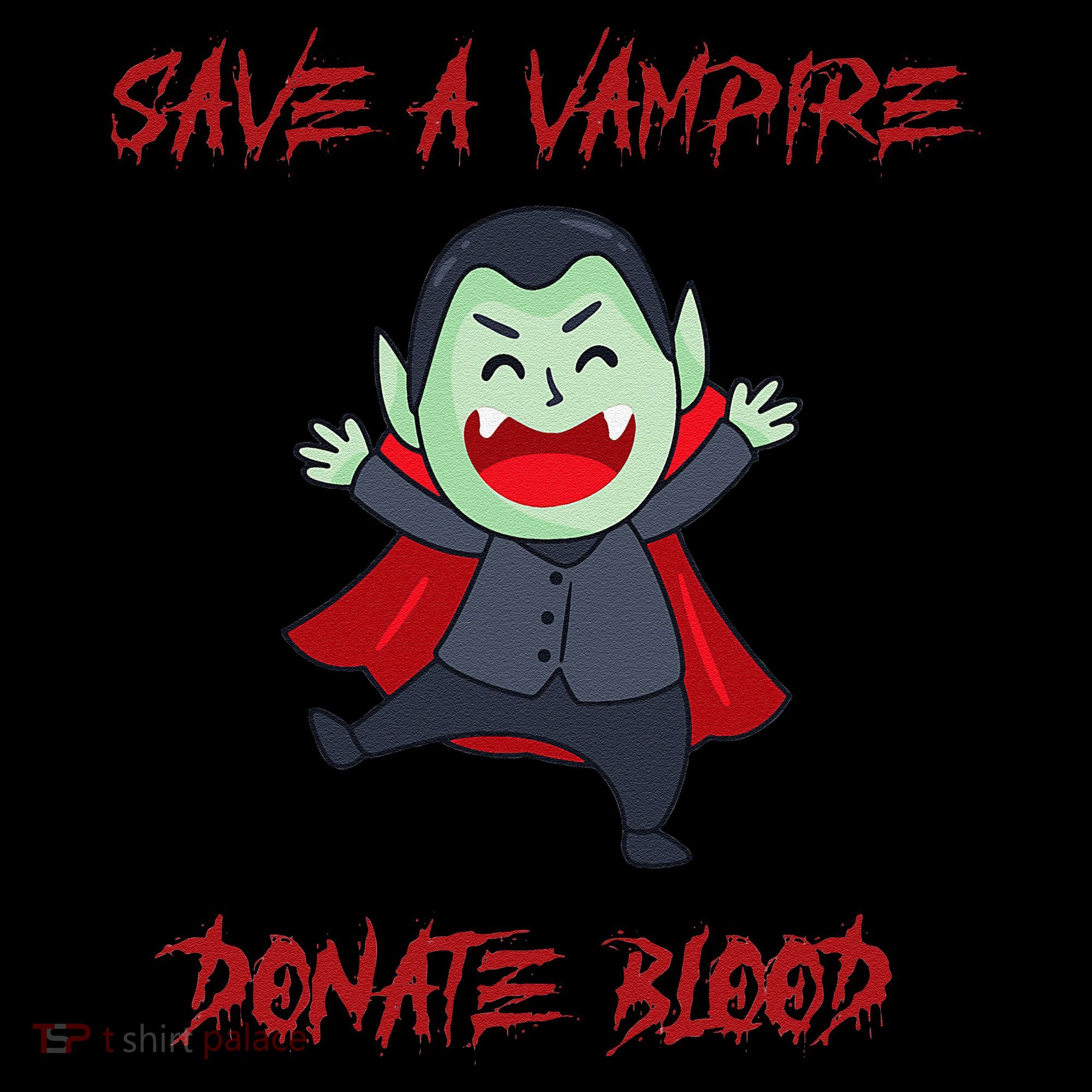 Cute Save A Vampire Donate Blood Vampire Halloween Kids Long Sleeve Shirt