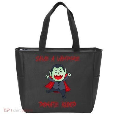 Cute Save A Vampire Donate Blood Vampire Halloween Tote Bag