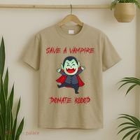Cute Save A Vampire Donate Blood Vampire Halloween T-Shirt thumb 2