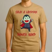Cute Save A Vampire Donate Blood Vampire Halloween T-Shirt thumb 3