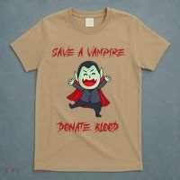 Cute Save A Vampire Donate Blood Vampire Halloween T-Shirt thumb 5