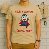 Cute Save A Vampire Donate Blood Vampire Halloween T-Shirt thumb 6