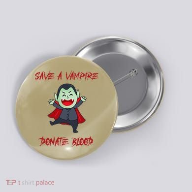 Cute Save A Vampire Donate Blood Vampire Halloween Button