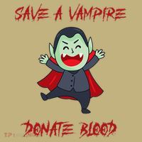 Cute Save A Vampire Donate Blood Vampire Halloween Button thumb 1