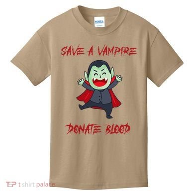 Cute Save A Vampire Donate Blood Vampire Halloween Kids T-Shirt