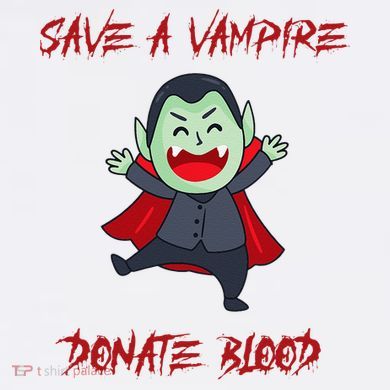 Cute Save A Vampire Donate Blood Vampire Halloween Garment-Dyed Sweatshirt