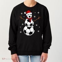 Christmas Soccer Ball Winter Snowman Women's Sweatshirt thumb 0