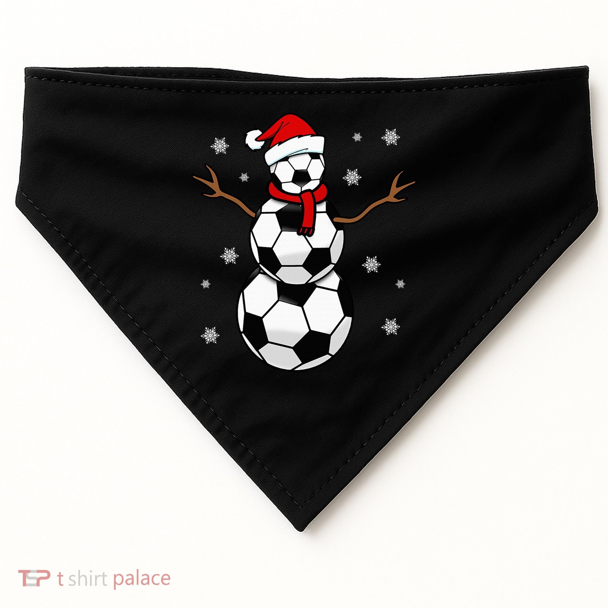 Christmas Soccer Ball Winter Snowman USA-Made Doggie Bandana