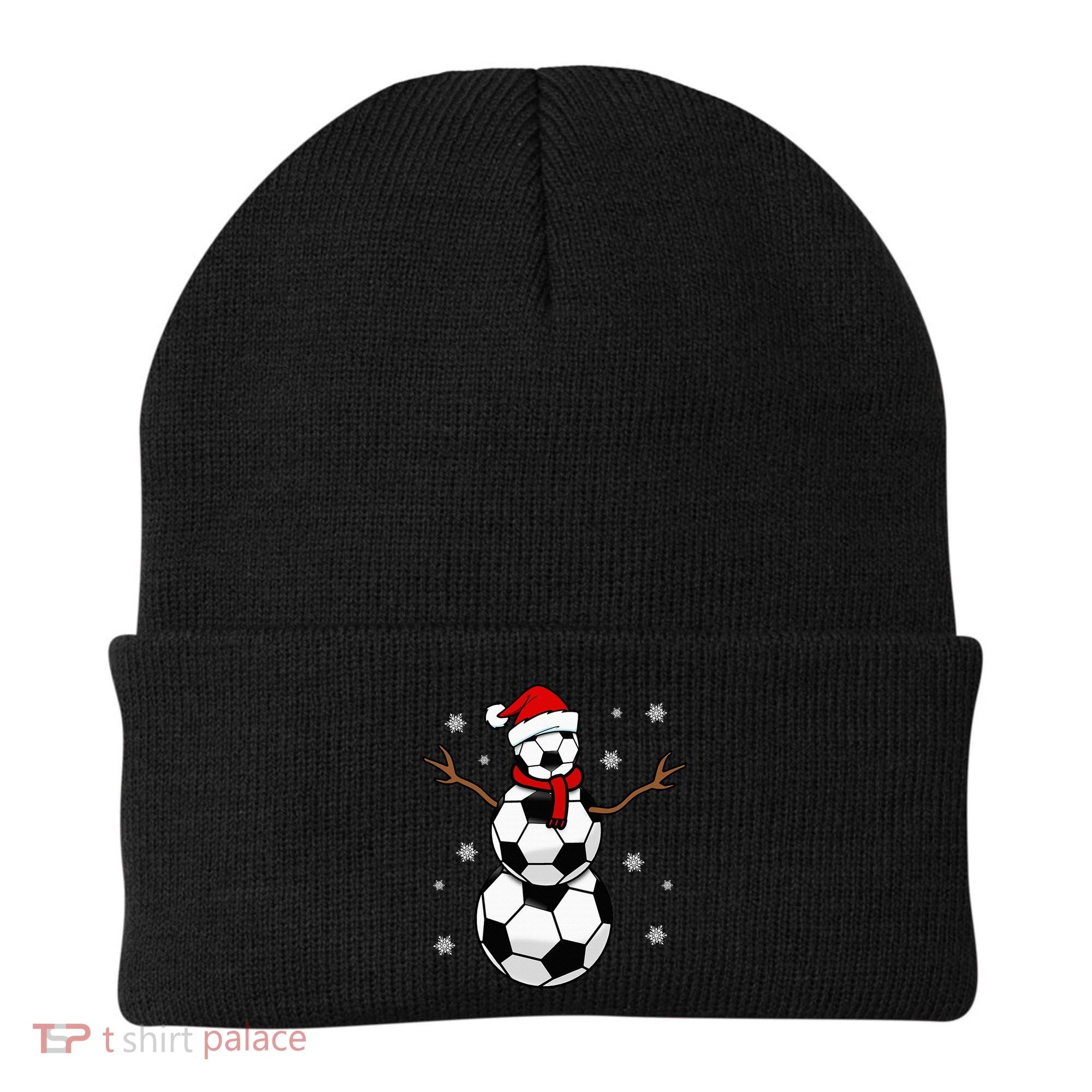 Christmas Soccer Ball Winter Snowman Beanie