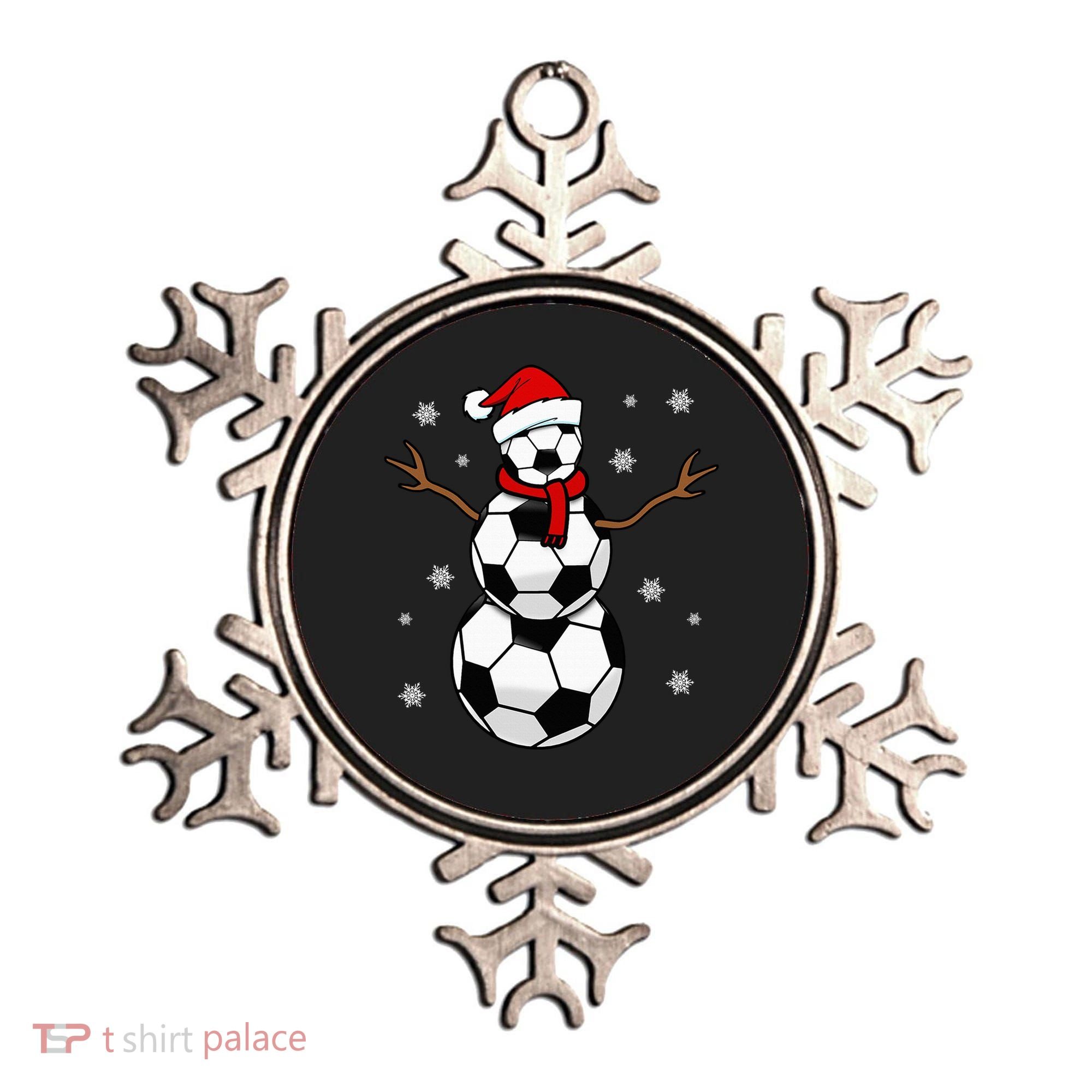 Christmas Soccer Ball Winter Snowman Ornament