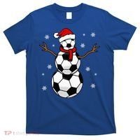 Christmas Soccer Ball Winter Snowman T-Shirt thumb 0