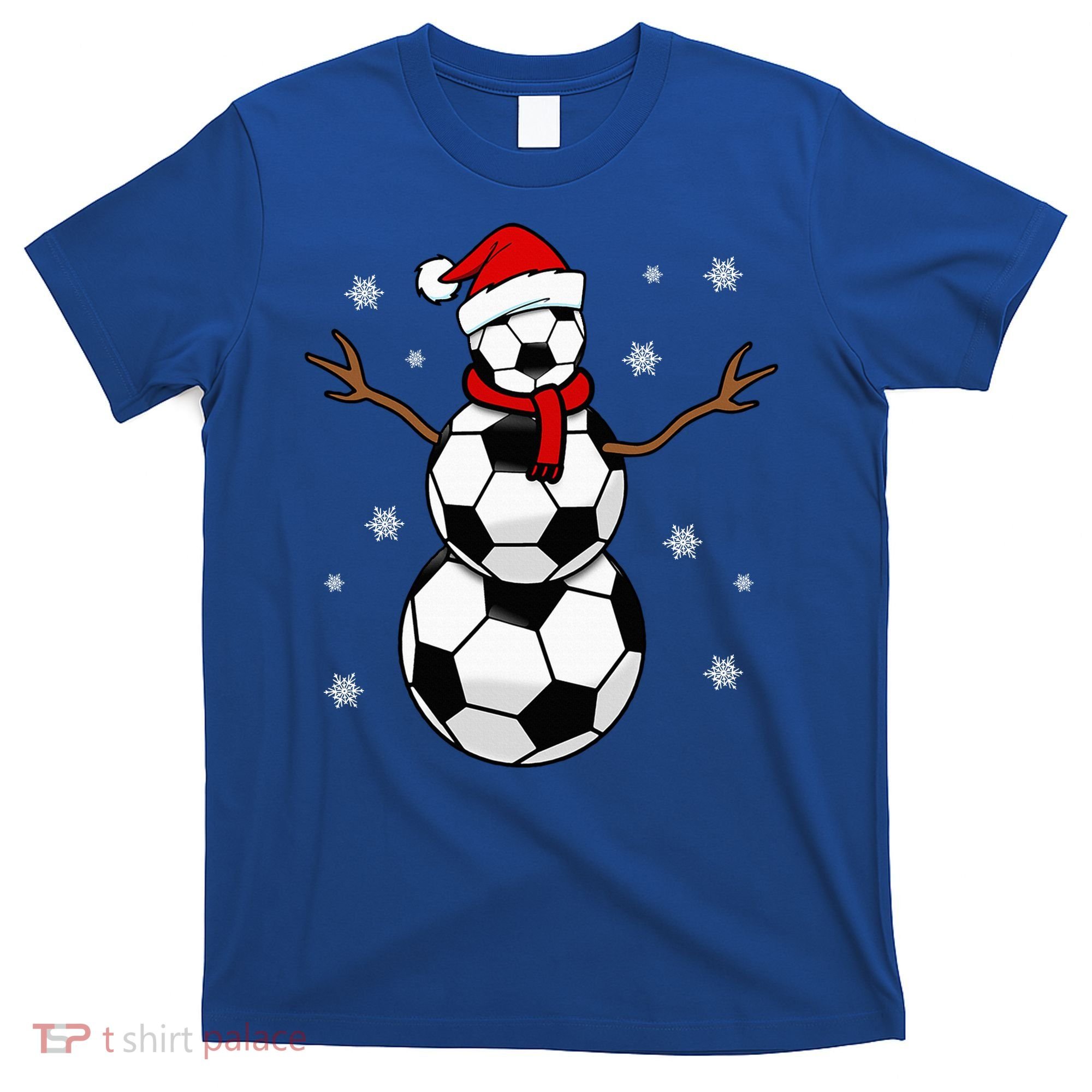 Christmas Soccer Ball Winter Snowman T-Shirt