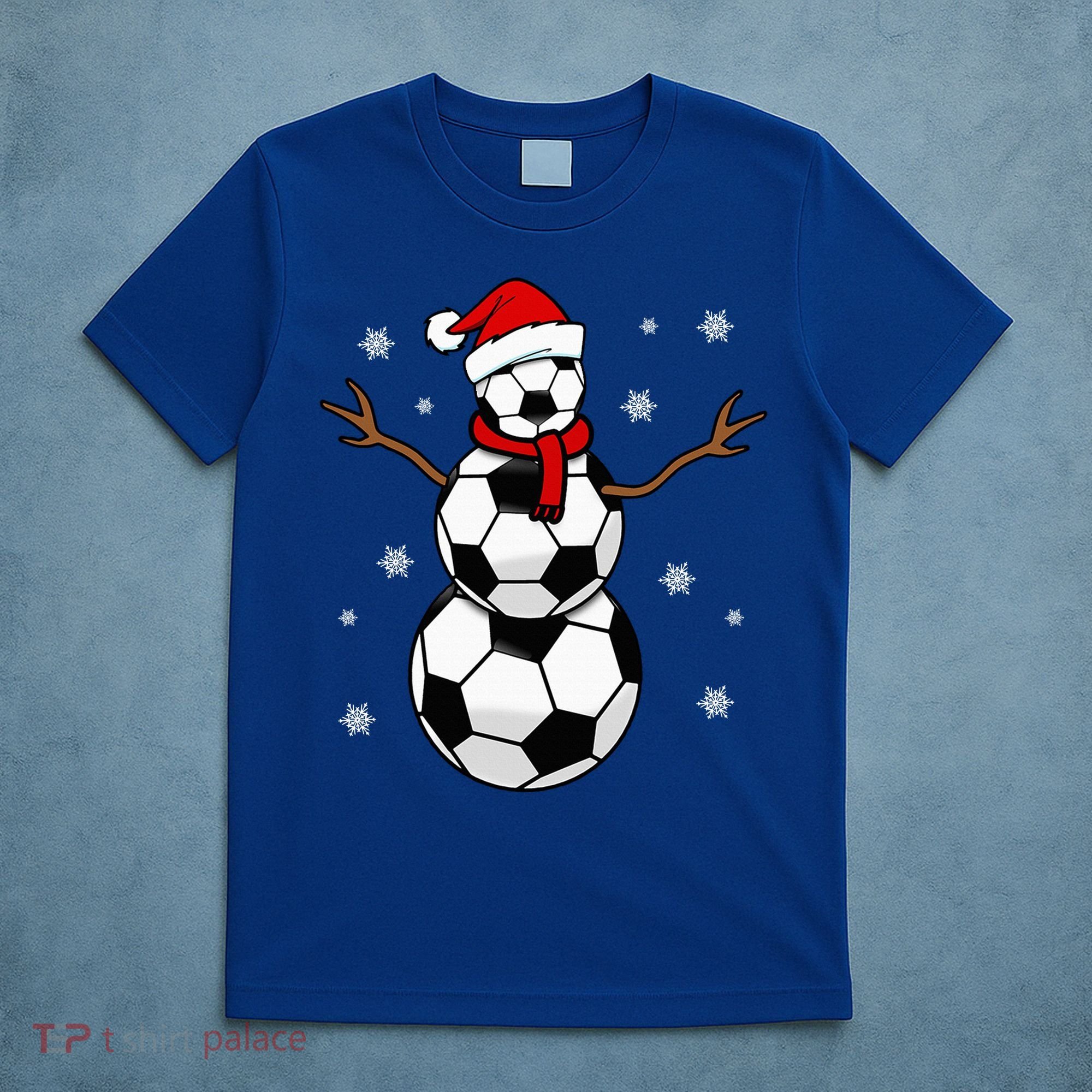 Christmas Soccer Ball Winter Snowman T-Shirt