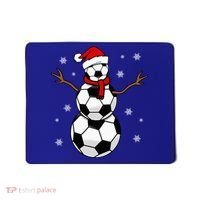 Christmas Soccer Ball Winter Snowman Mousepad thumb 0