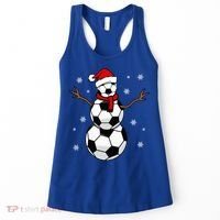 Christmas Soccer Ball Winter Snowman Women's Tank Top thumb 0