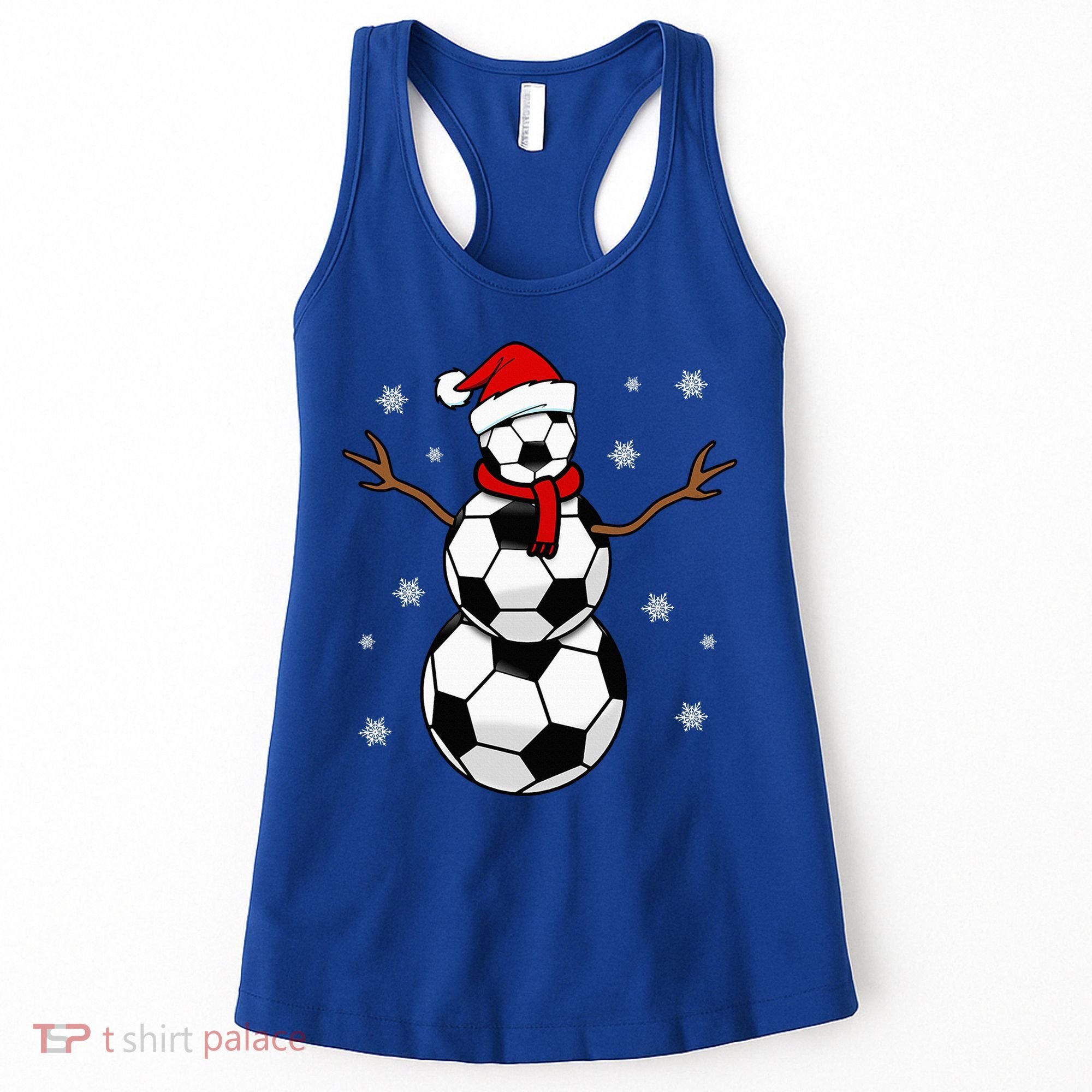 Christmas Soccer Ball Winter Snowman Women's Tank Top