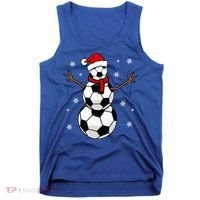 Christmas Soccer Ball Winter Snowman Tank Top thumb 0