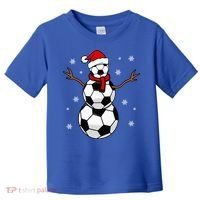 Christmas Soccer Ball Winter Snowman Toddler T-Shirt thumb 0