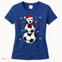 Christmas Soccer Ball Winter Snowman Women's T-Shirt thumb 0