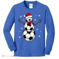 Christmas Soccer Ball Winter Snowman Kids Long Sleeve Shirt thumb 0