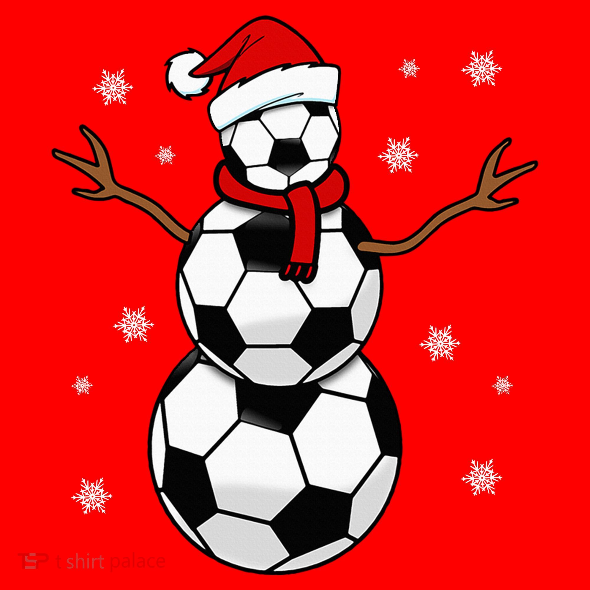 Christmas Soccer Ball Winter Snowman Santa Hat