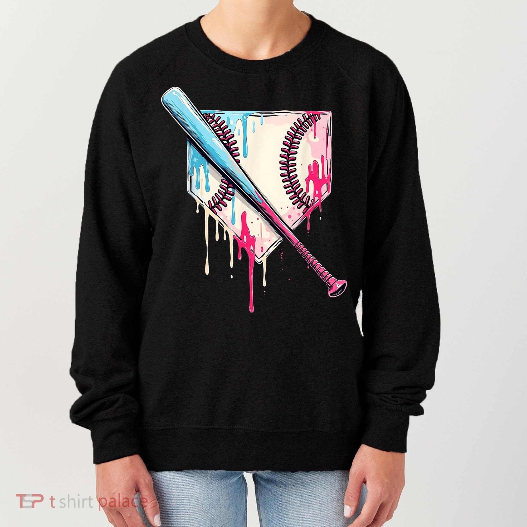 Cool Sport Baseballhome Plate Drip With Sprinkles Drip Women's Sweatshirt