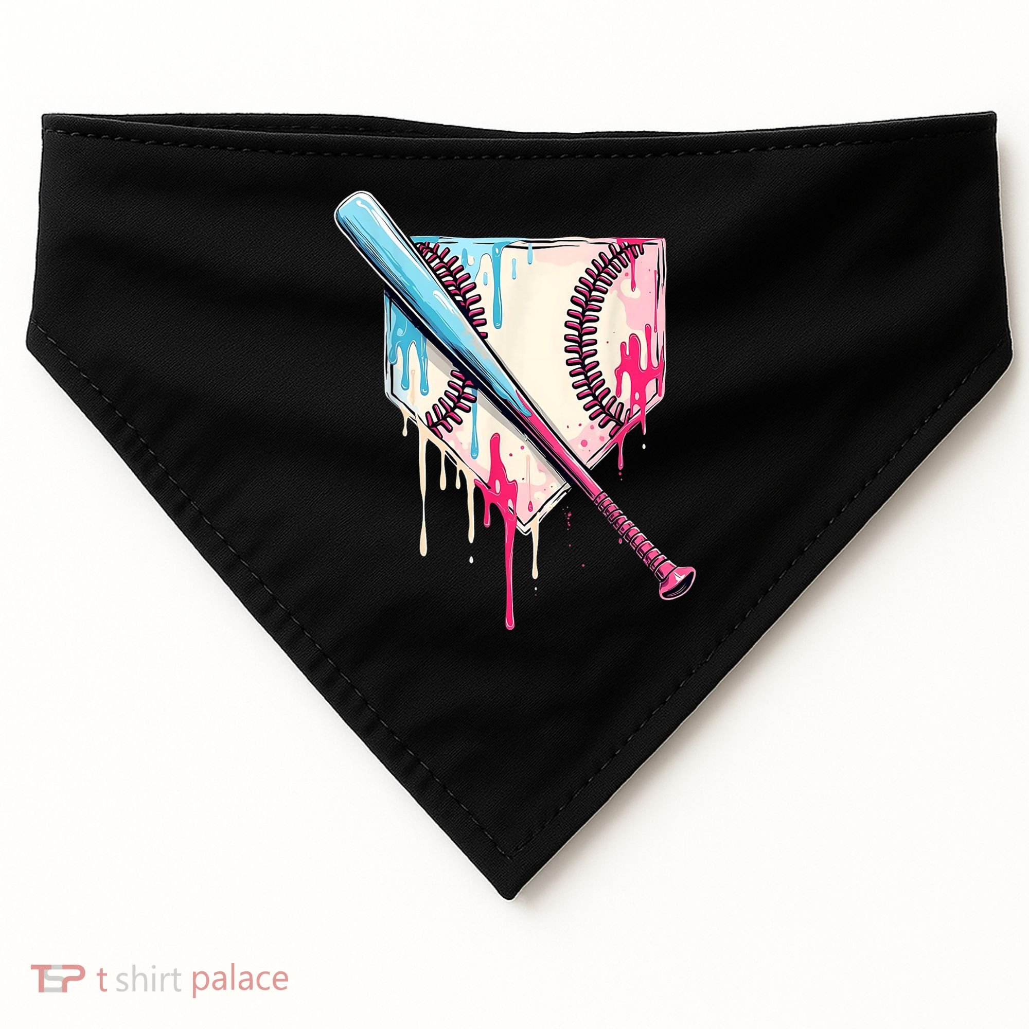 Cool Sport Baseballhome Plate Drip With Sprinkles Drip USA-Made Doggie Bandana
