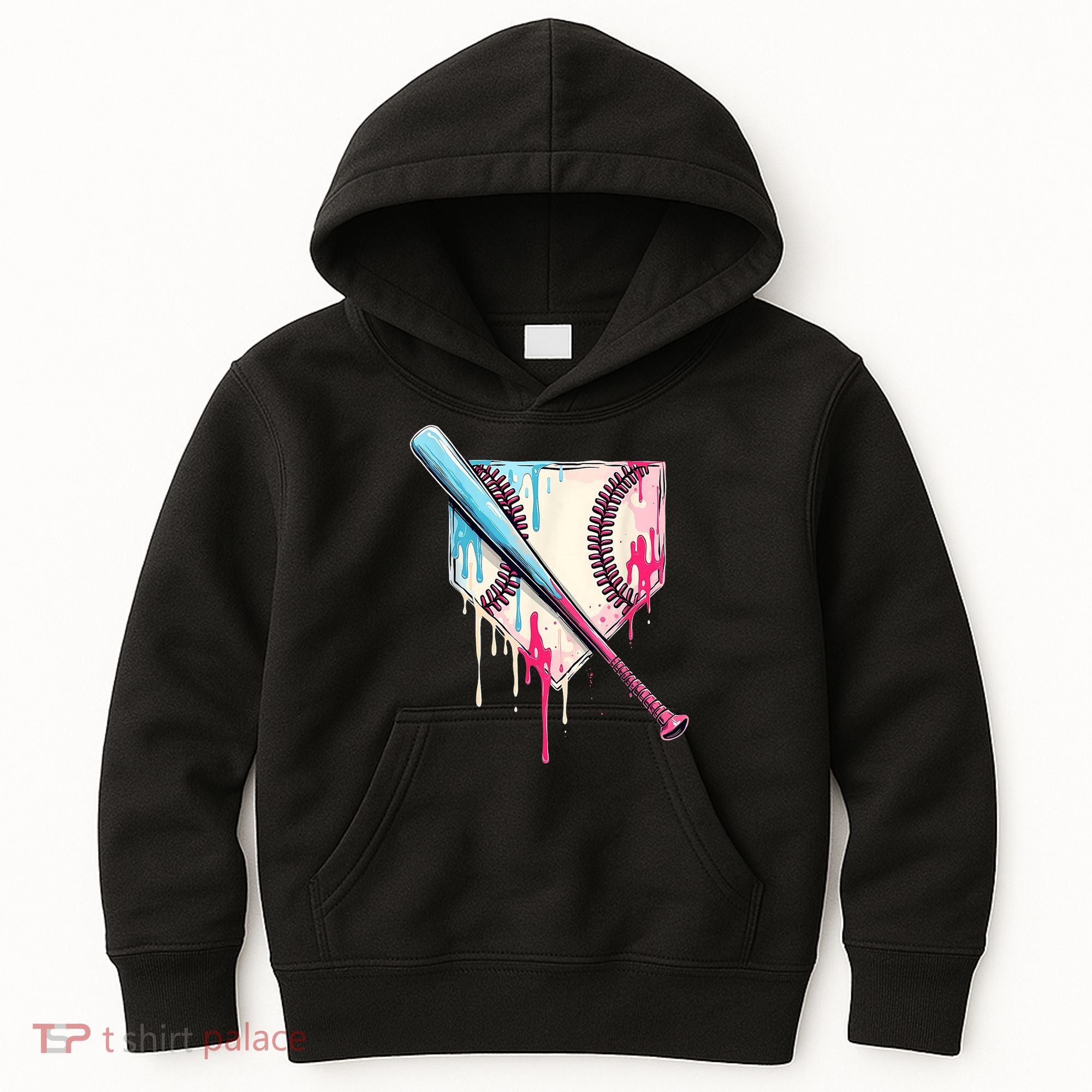 Cool Sport Baseballhome Plate Drip With Sprinkles Drip Kids Hoodie