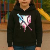 Cool Sport Baseballhome Plate Drip With Sprinkles Drip Kids Hoodie thumb 3