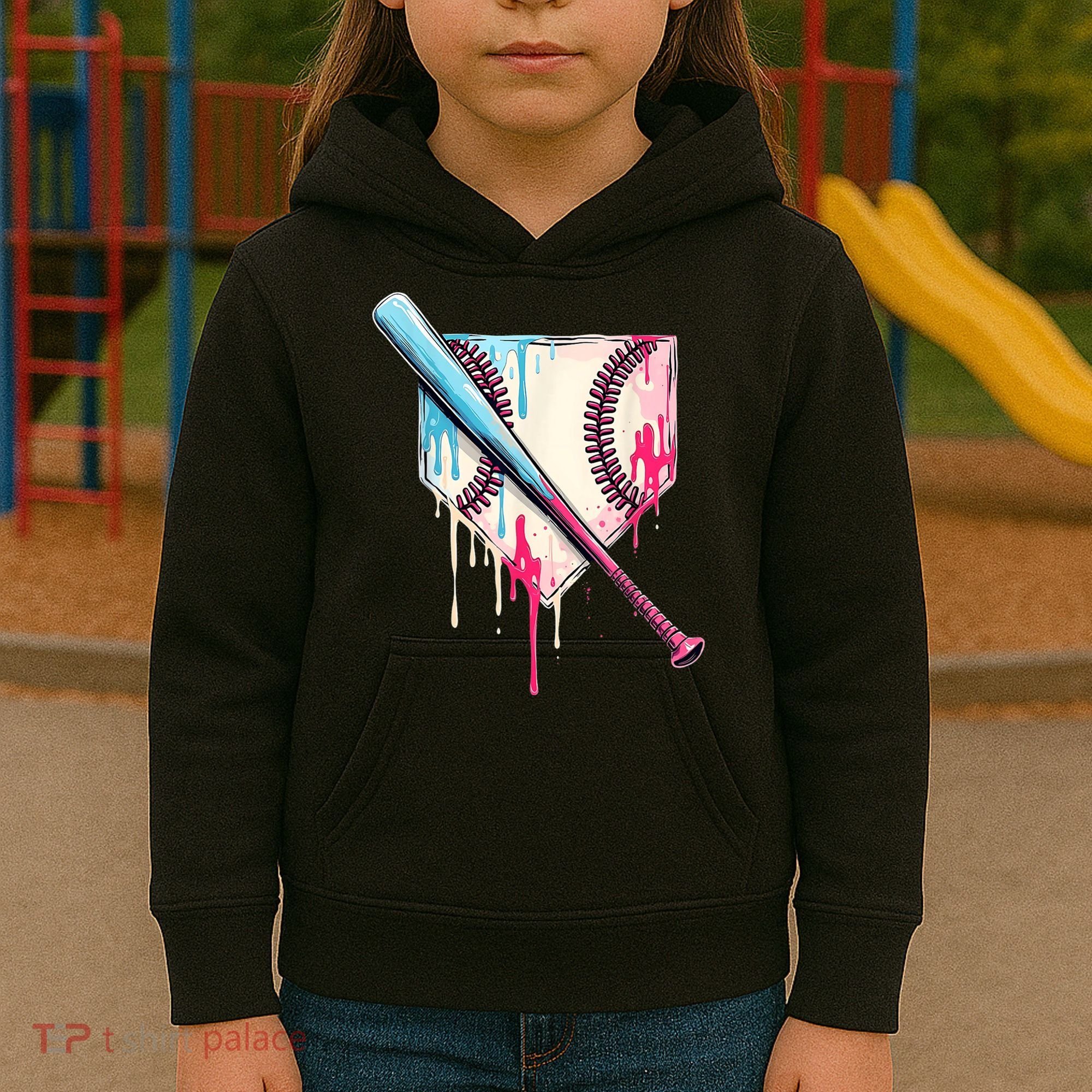 Cool Sport Baseballhome Plate Drip With Sprinkles Drip Kids Hoodie