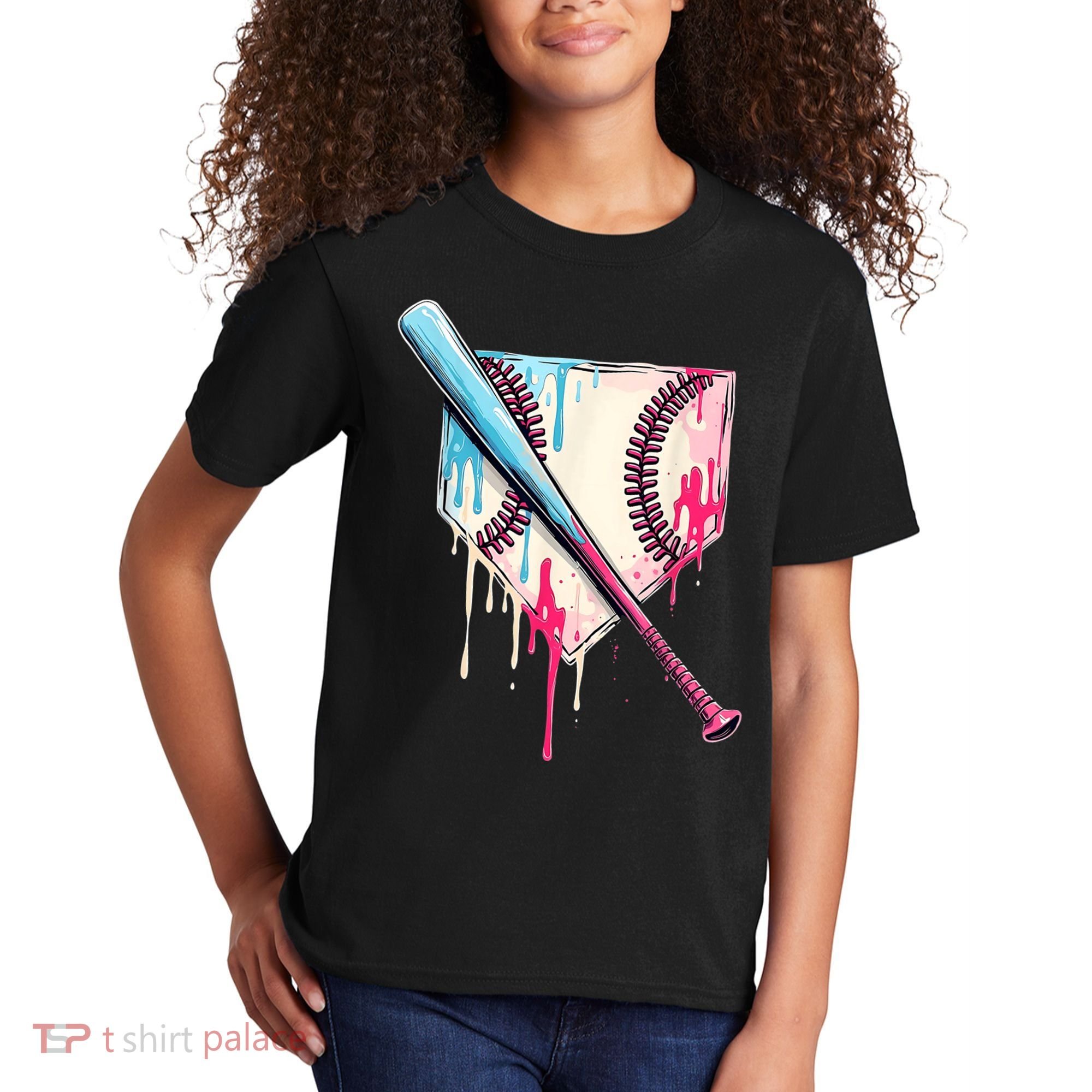 Cool Sport Baseballhome Plate Drip With Sprinkles Drip Kids T-Shirt