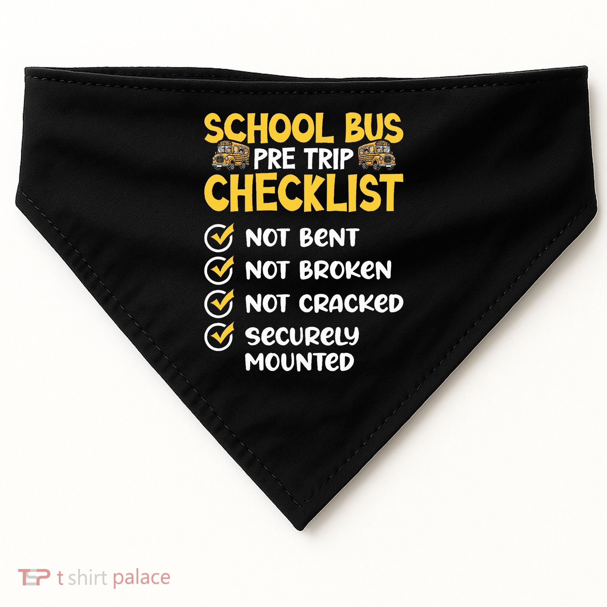 Cdl School Bus Driver Pretrip Trucking Retro Trucker Pride USA-Made Doggie Bandana