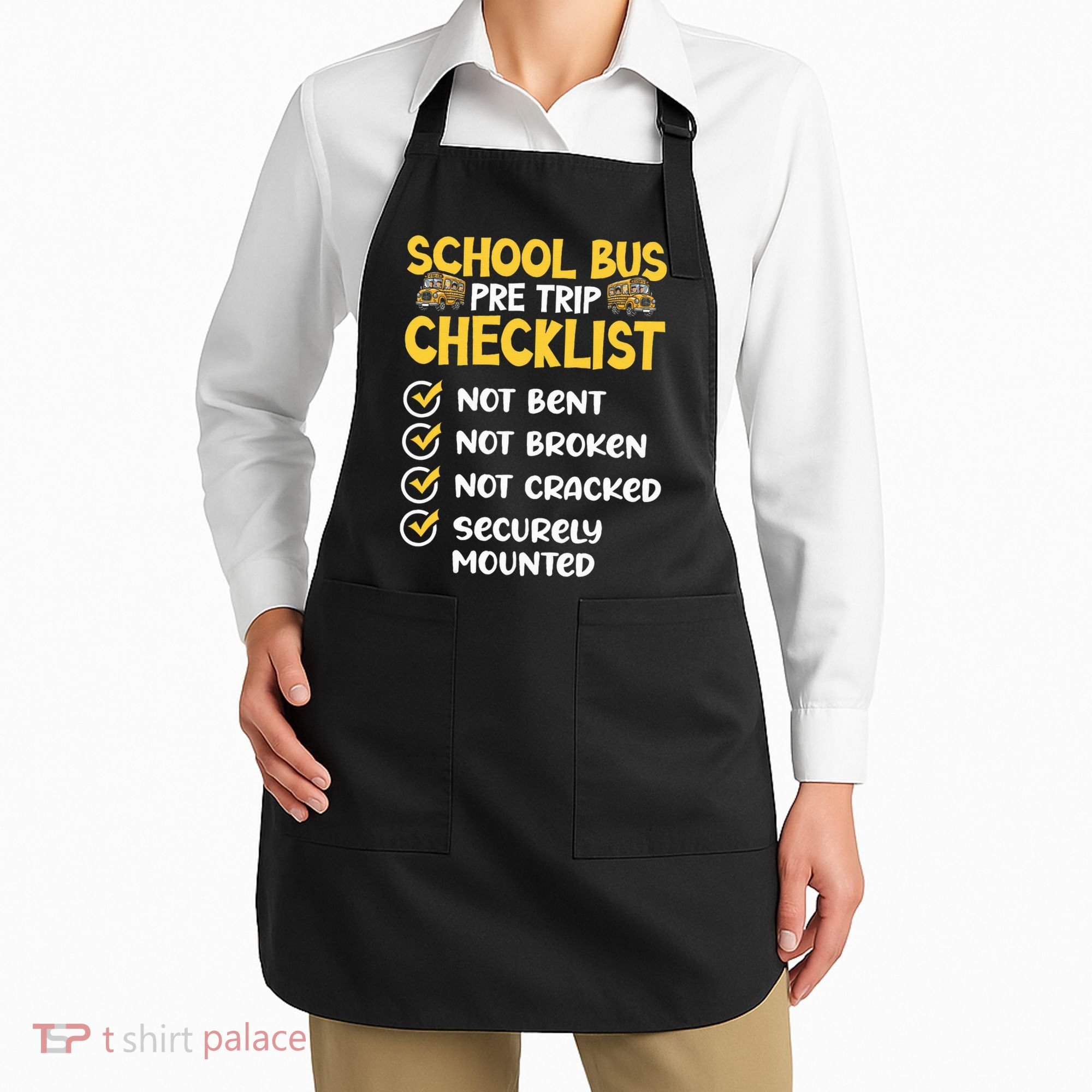 Cdl School Bus Driver Pretrip Trucking Retro Trucker Pride Apron