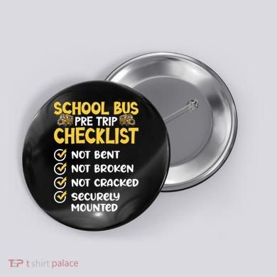 Cdl School Bus Driver Pretrip Trucking Retro Trucker Pride Button
