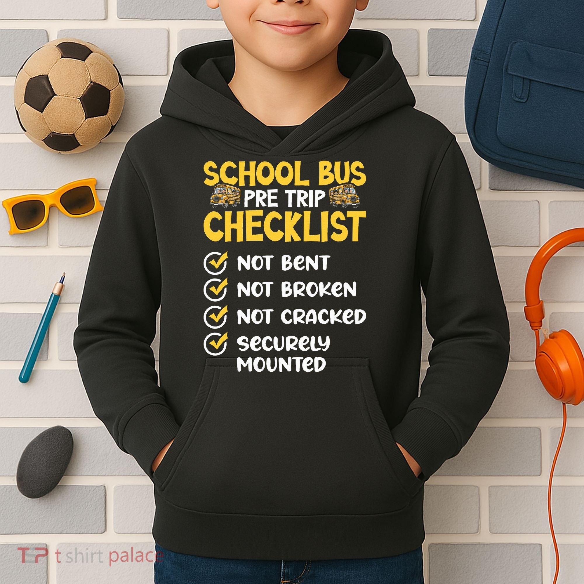 Cdl School Bus Driver Pretrip Trucking Retro Trucker Pride Kids Hoodie