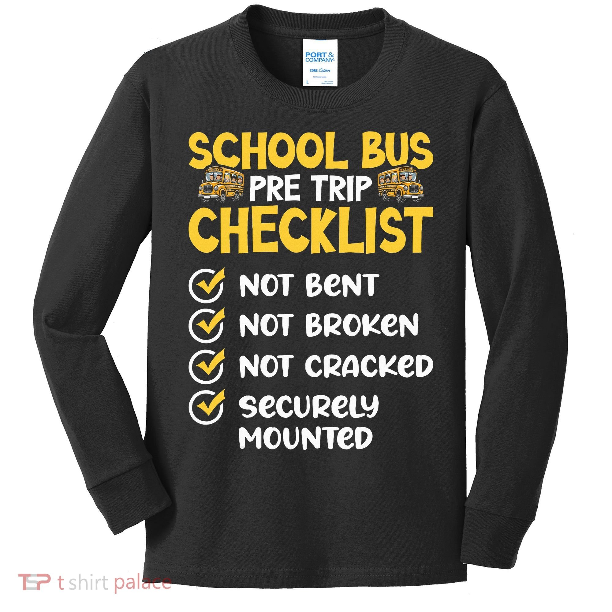 Cdl School Bus Driver Pretrip Trucking Retro Trucker Pride Kids Long Sleeve Shirt