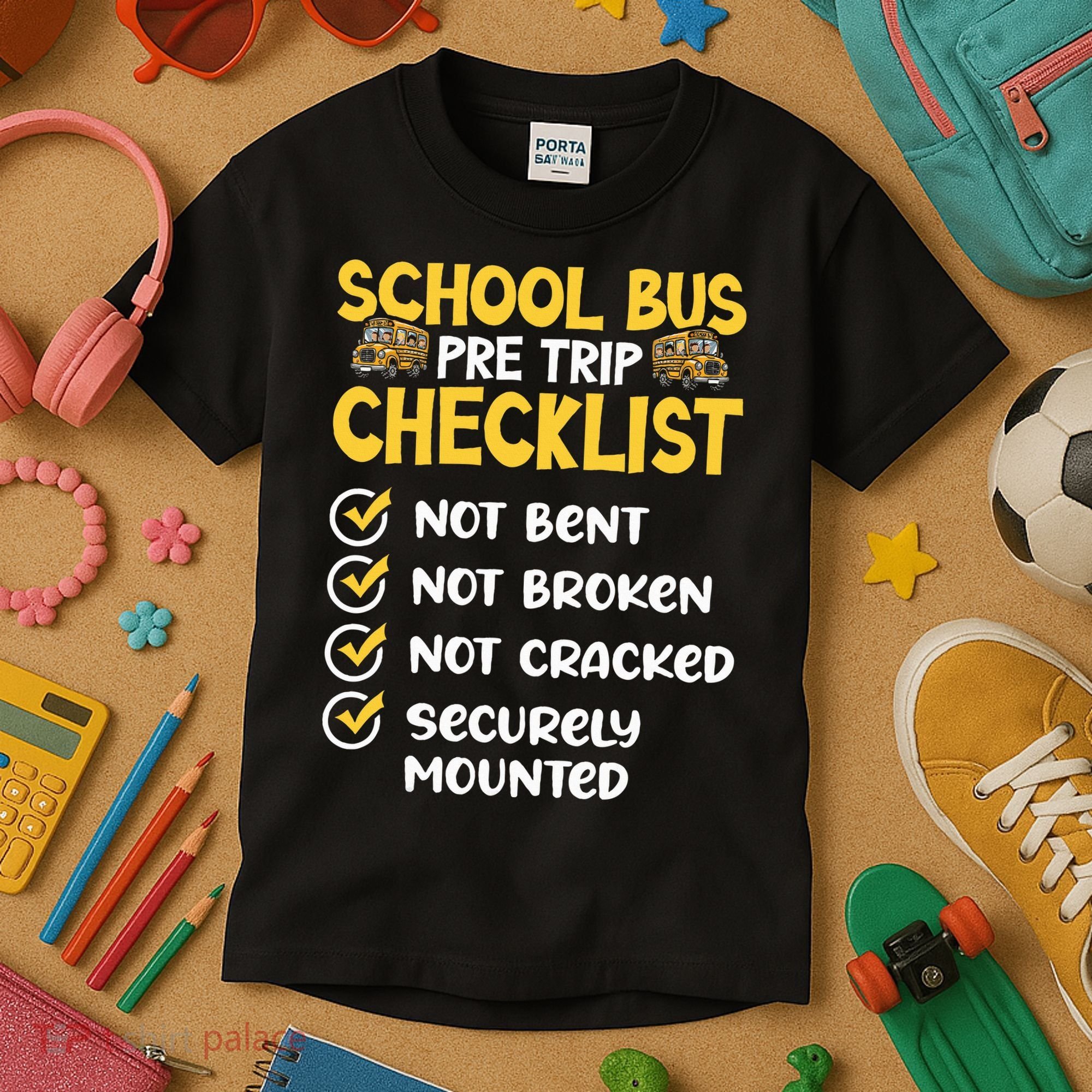 Cdl School Bus Driver Pretrip Trucking Retro Trucker Pride Kids T-Shirt