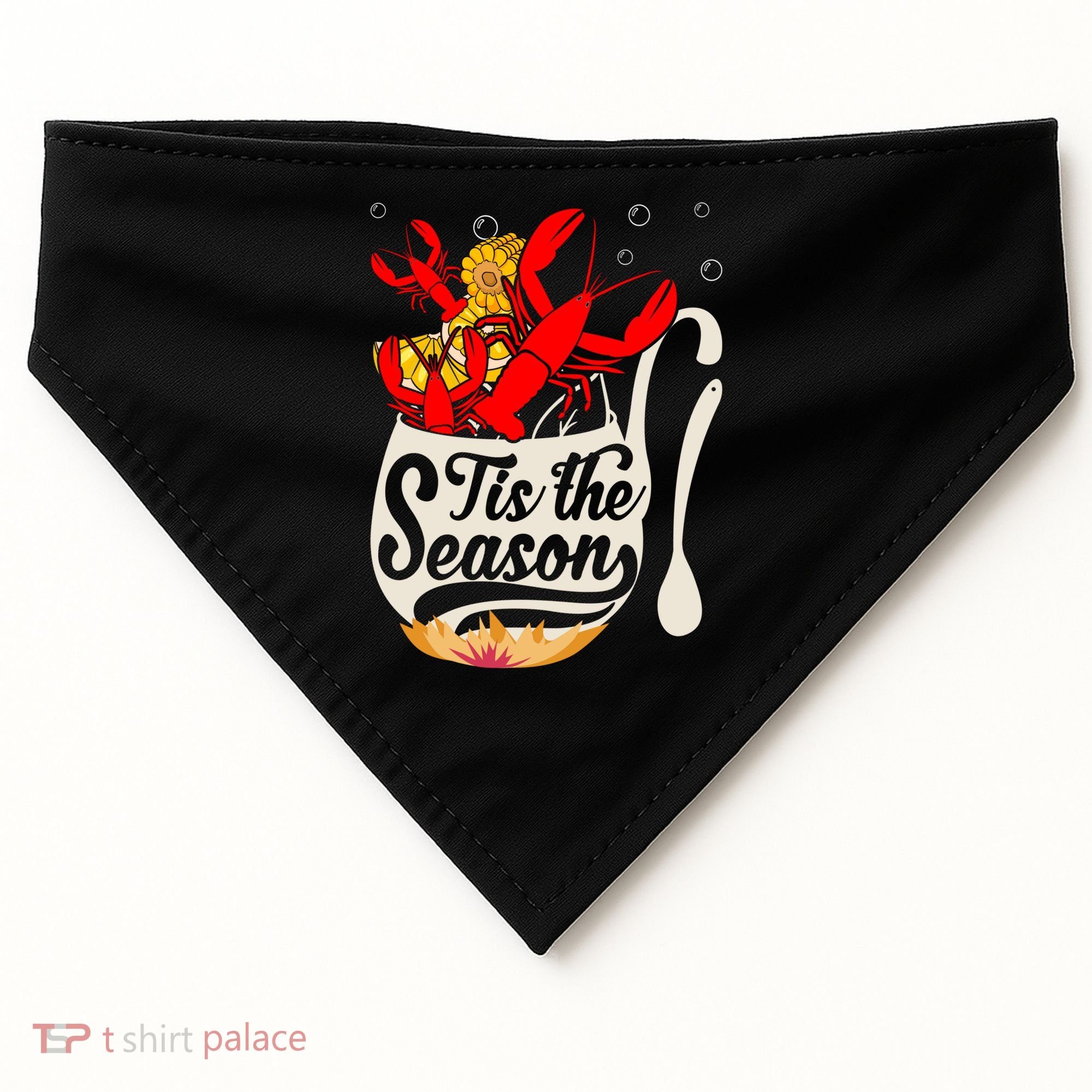 Crawfish Season Boil Funny Crayfish Eating Lobster Gift USA-Made Doggie Bandana