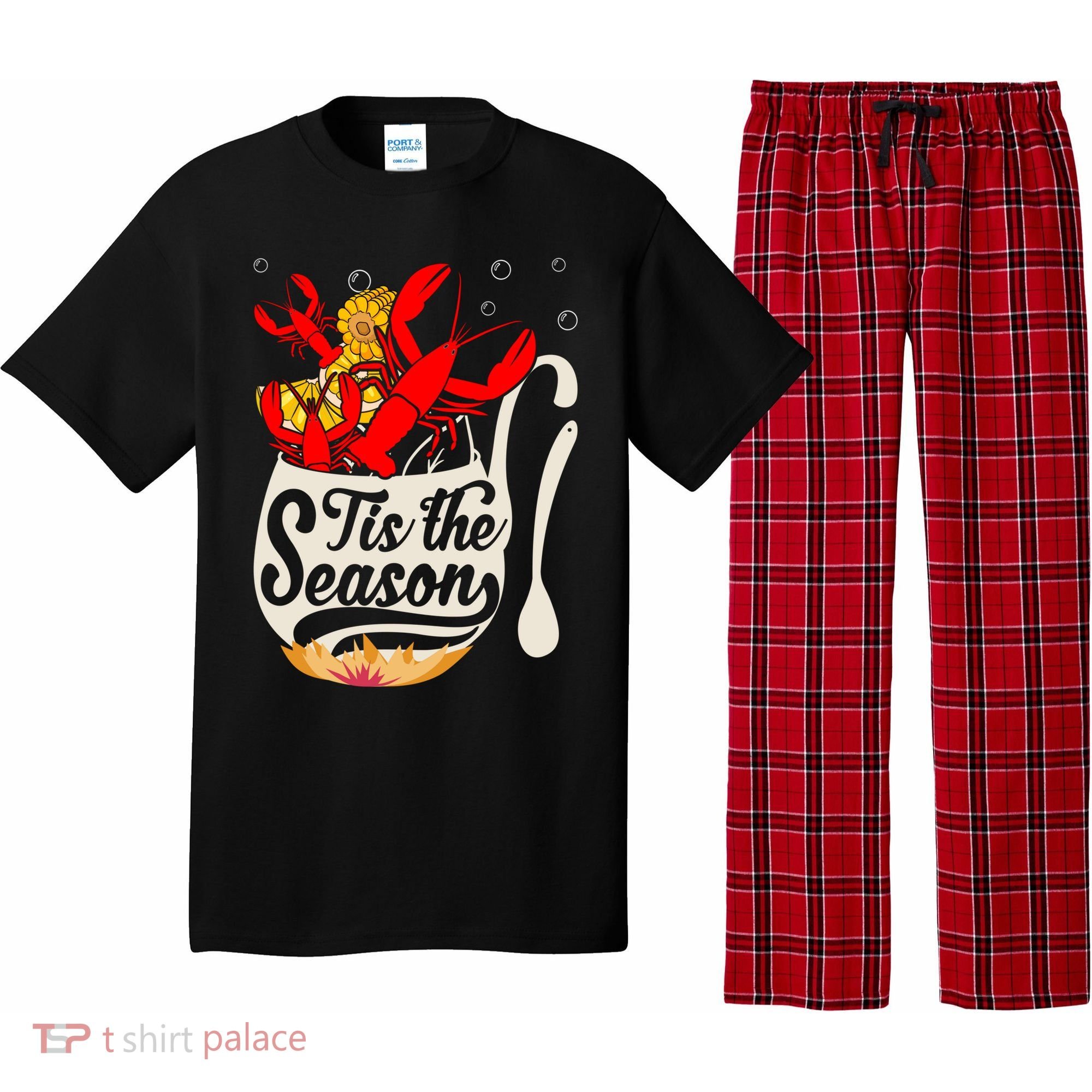 Crawfish Season Boil Funny Crayfish Eating Lobster Gift Pajama Set