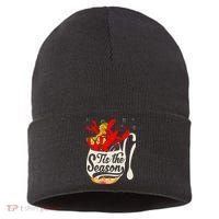 Crawfish Season Boil Funny Crayfish Eating Lobster Gift Sustainable Knit Beanie thumb 0