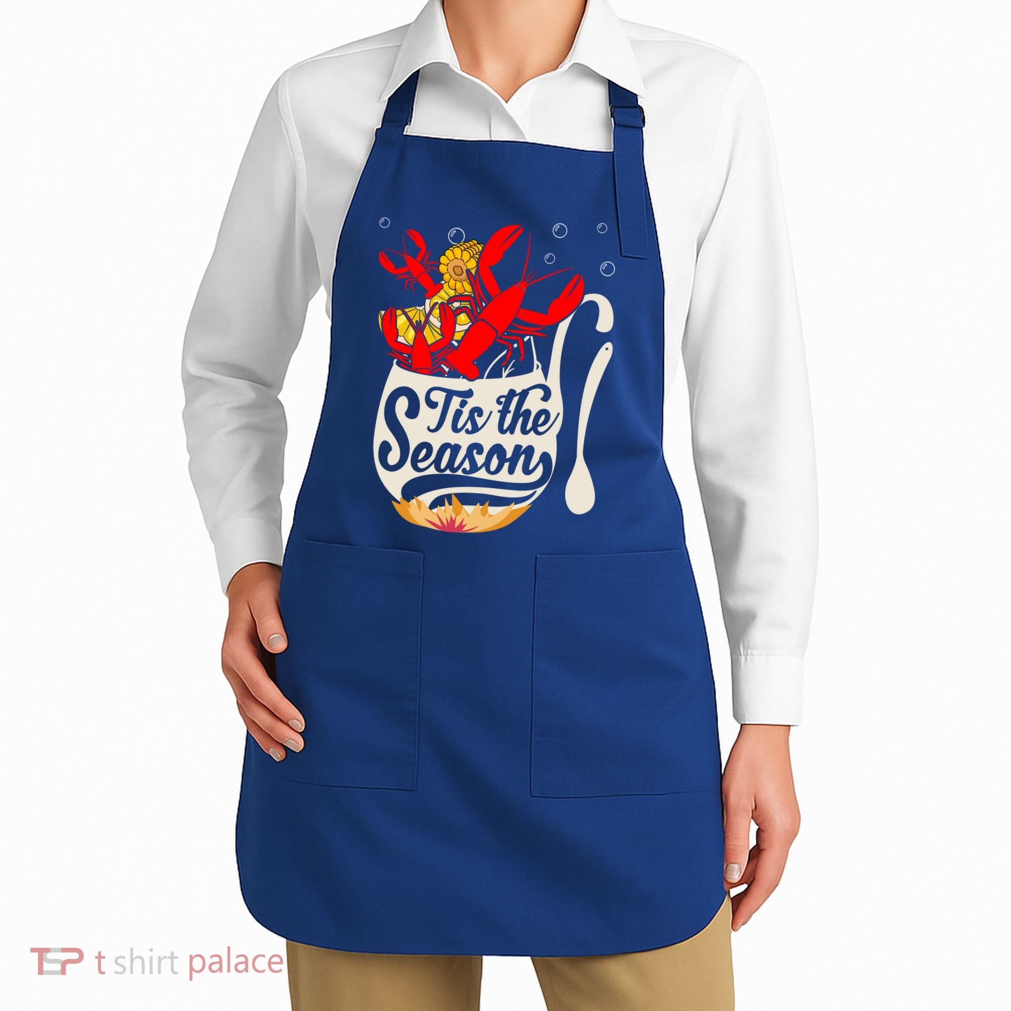 Crawfish Season Boil Funny Crayfish Eating Lobster Gift Apron