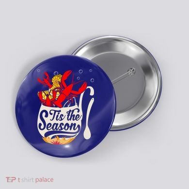 Crawfish Season Boil Funny Crayfish Eating Lobster Gift Button