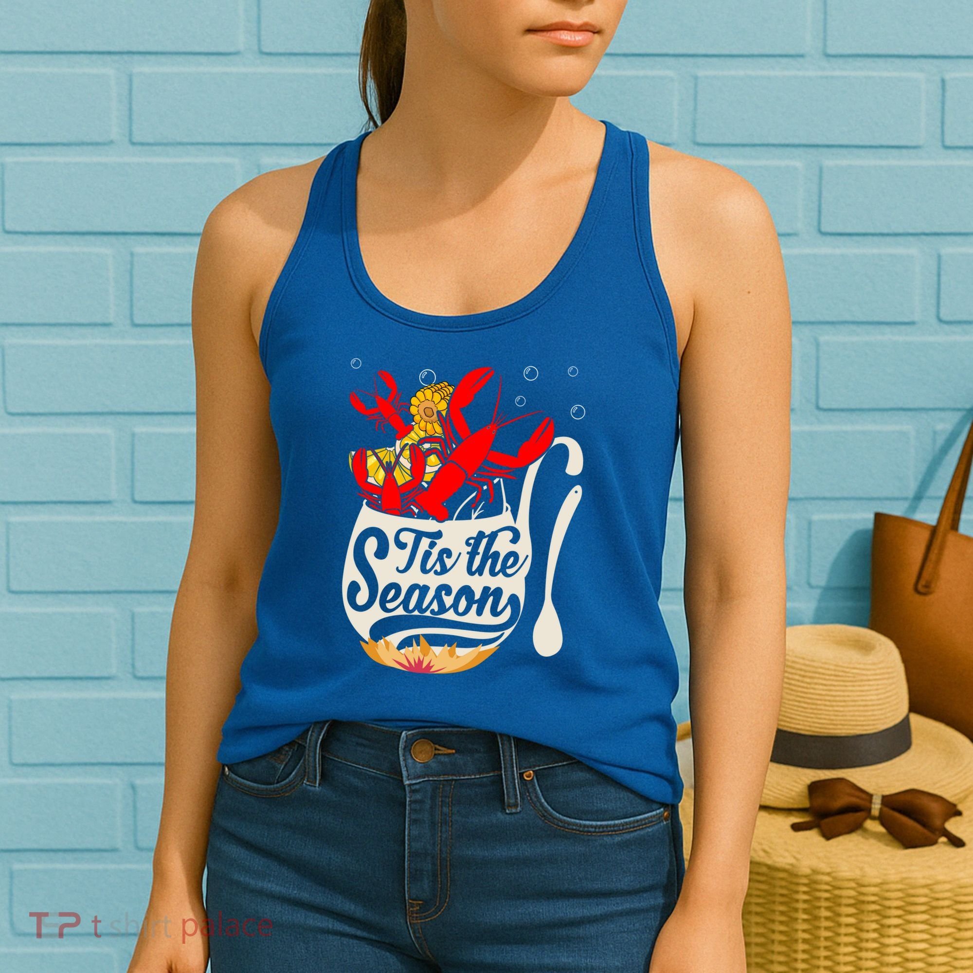 Crawfish Season Boil Funny Crayfish Eating Lobster Gift Women's Tank Top