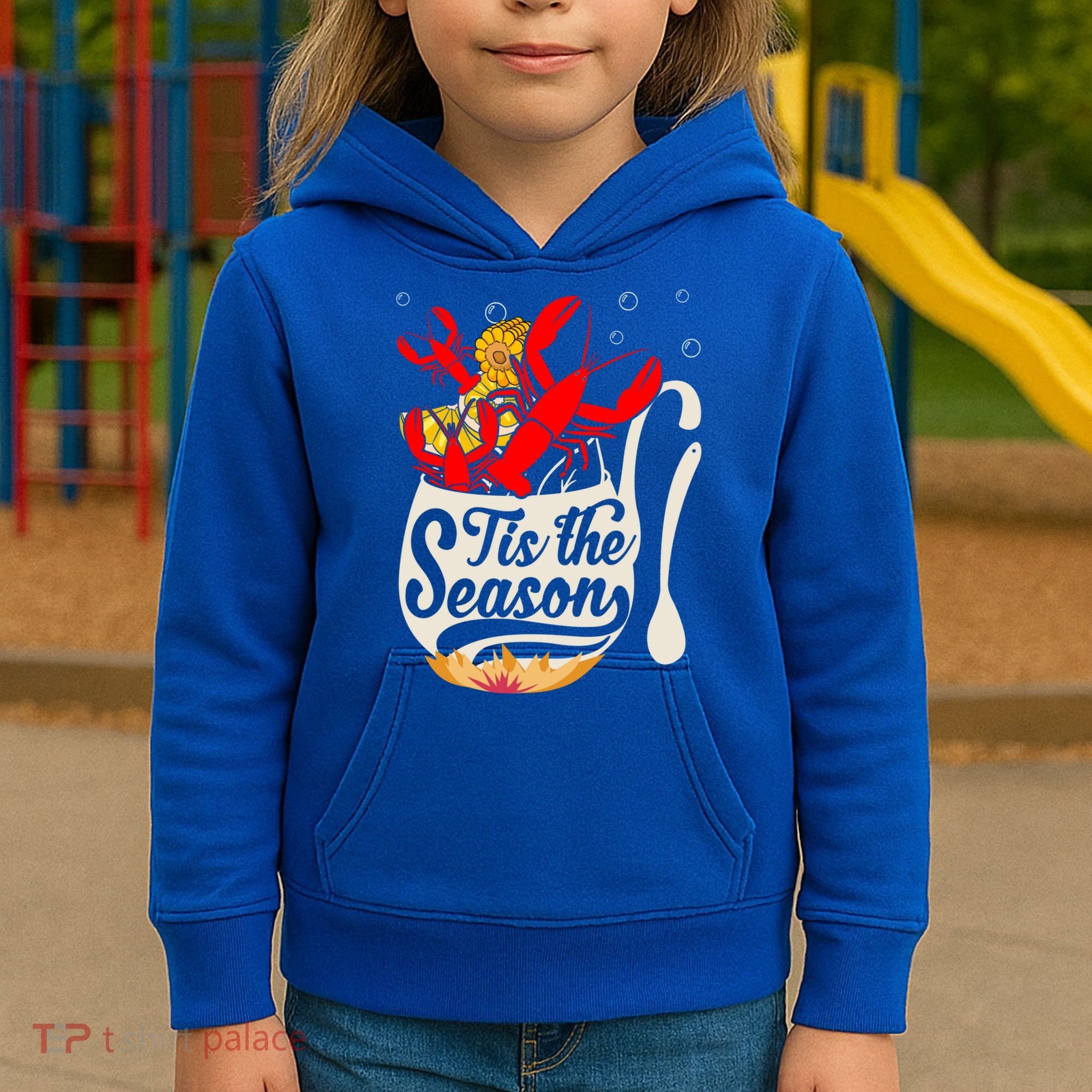 Crawfish Season Boil Funny Crayfish Eating Lobster Gift Kids Hoodie