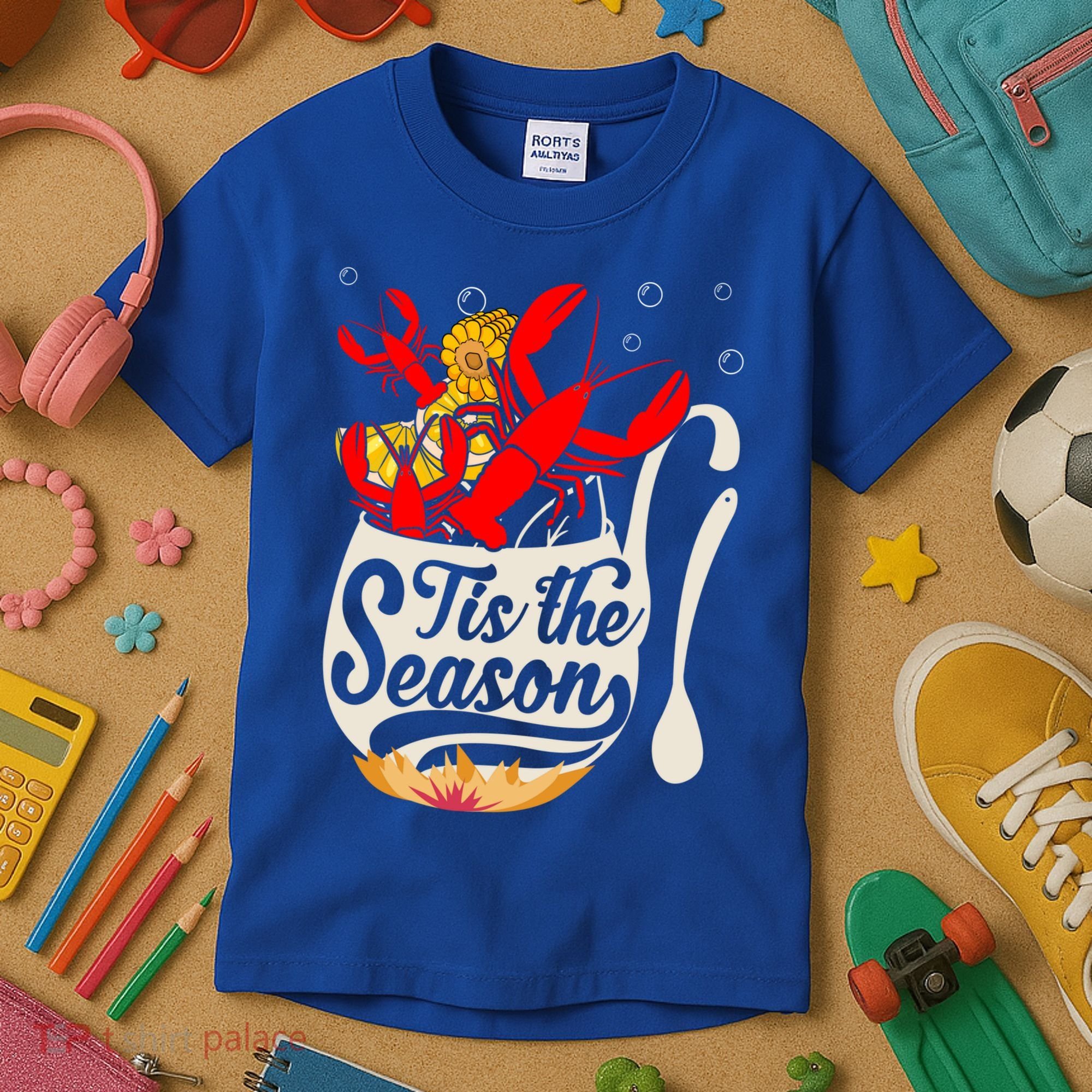 Crawfish Season Boil Funny Crayfish Eating Lobster Gift Kids T-Shirt