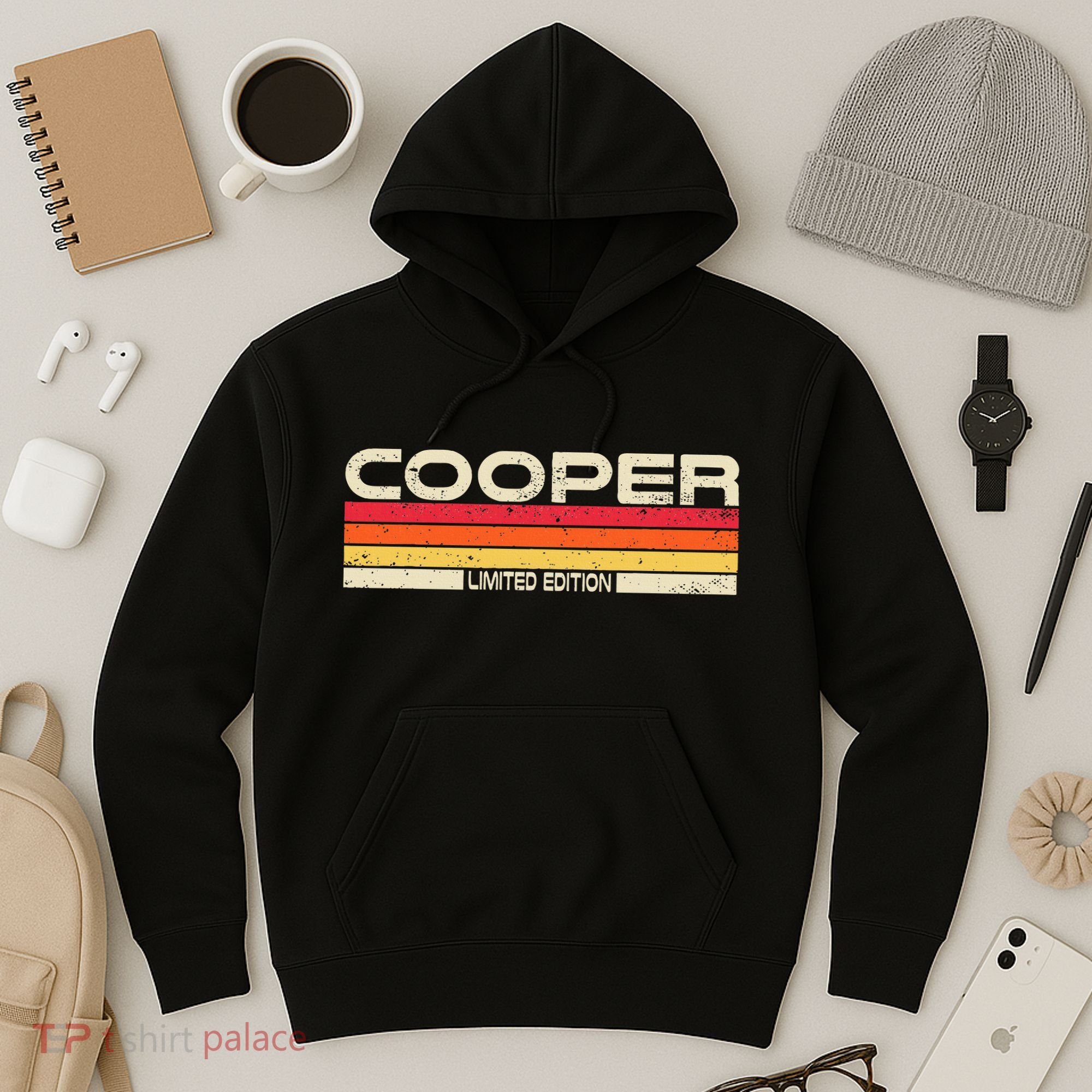 Cooper Surname Birthday Family Reunion 80s 90s Sunset Hoodie